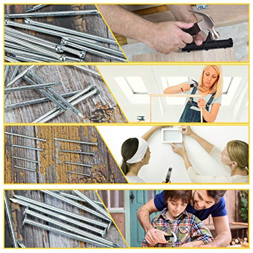 700Pcs Galvanized Nails & Mini Claw Hammer Kit for Hanging & DIY Projects