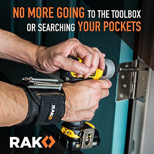 RAK MW10SM Magnetic Wristband for Tools - Strong Magnet Tool Belt for Screws & Nails