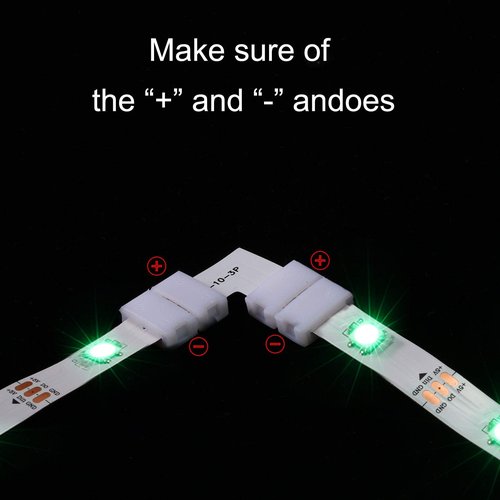 28 Pieces 3 Pin LED Connector LED Strip Solderless Light l Shape Lights Extension T Shape Solderless Adapter Connector 10 mm for WS2811 WS2812B SK6812 Strip