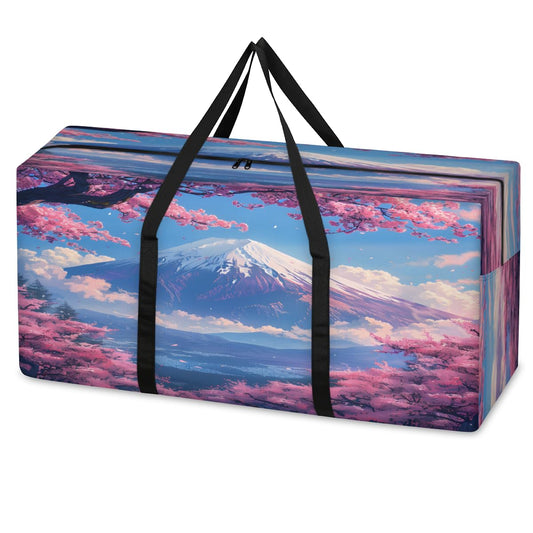 Adornori Asian Japanese Heavy Duty Extra Large Moving Bags, XXL Storage Totes Moving Boxes Cherry Blossom Mount Fuji Space Saving Packing Bags