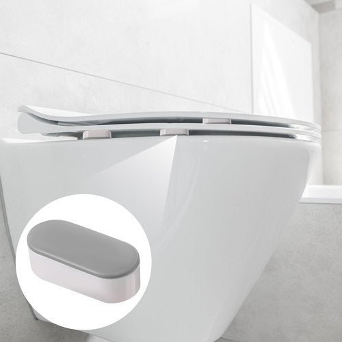 8 Pcs Toilet Seat Bumper for Bidet, Adhesive Toilet Seat Bumper for Use with Bidet Universal Grey Buffer Spacers (4.5 x 2 x 1.6 cm)