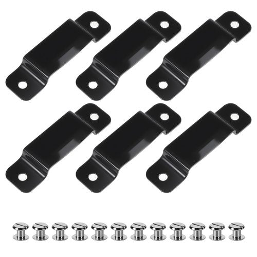Metal Tapes Measures Holders, 6Pcs Tape Measure Holder Clips, Measuring Tape Holder, Belt Clip with 12 Rivet Measure Hanging Tapeholder with Fitting Screws for Leather Tool Pocket Pouch Easy to Carry