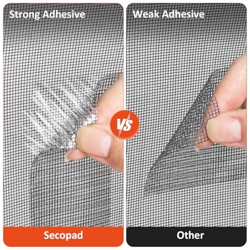 Secopad 2 Inch x 15 Feet Grey Screen Repair Tape Kit - Fast & Durable Mesh Patch