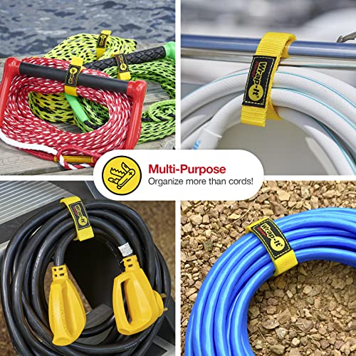 Yellow 12-Inch Extension Cord Holder Straps 12 Pack for RV, Boat & Garage Organization