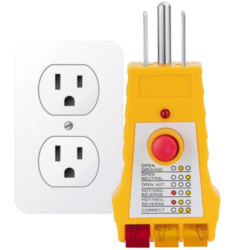 GAYA Grounding Outlet Tester Earthing for Grounding Products, Electric Outlet Testing Plug in, GFCI Test, Receptacle and Plug Testers, Circuit, Ground, GFCI Outlet, Socket Power Check
