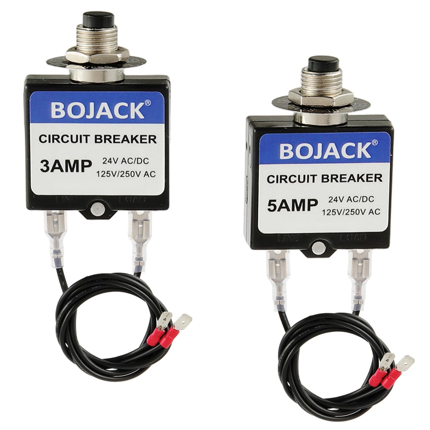 BOJACK 3 Amp 5 Amp Resettable Fuse HVAC Tools Circuit Tester for Circuit Breaker 24V AC/DC & 125/250V AC