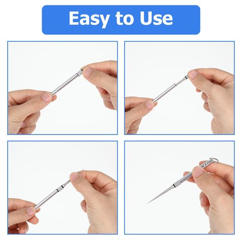 5 Pcs Metal Fruit Pick Portable Reusable Fruit Pick Stainless Steel Titanium Fruit Pick with Protective Holder for Outdoor Picnic Camping Traveling, 5 Colors