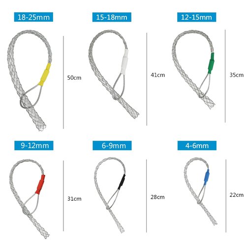 6pcs as a set cable Puller Socks Cable Pulling Sock Grip Wire Eye Mesh Wire Grip Cable Puller Wire Mesh Cable Grip 4-25MM