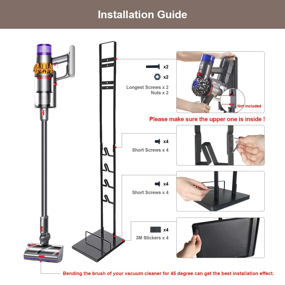Foho Vacuum Stand for Dyson V11 V10 V8 V7 V6,Stable Metal Storage Bracket Stand Holder for Dyson Handheld DC30 DC31 DC34 DC35 DC58 DC59 DC62 Cordless Vacuum Cleaners & Accessories & Attachments