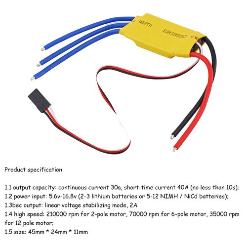 Acxico 1Pcs DC12V 30A High-Power Brushless Motor Speed Controller DC 3-Phase Regulator PWM Controller Driver
