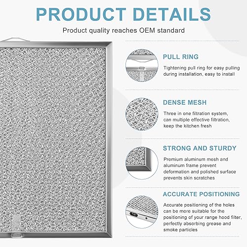 AMI PARTS 99010316 Range Hood Grease Filter 11.25 x 11.75 in, 2-Pack