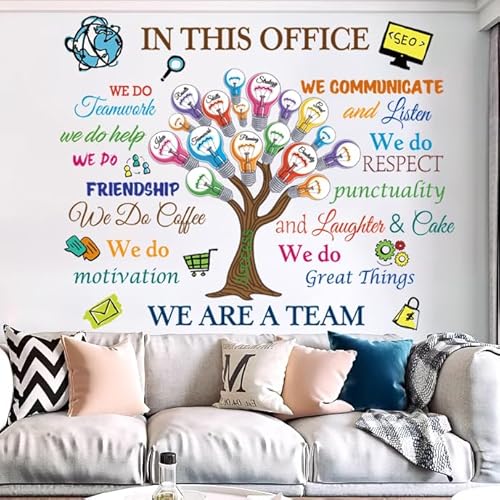 Office Wall Decor Inspirational Wall Decals Wall Quotes Stickers Peel and Stick Motivational Wall Stickers Removable Positive Wall Decor Sticker for Office Bedroom Living Room DIY Art.