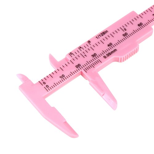 Tighall 10PCS Mini Plastic Vernier Caliper Double Scale Sliding Gauge Measuring Tool Ruler for Student Office Carpentry Jewelry Measuring (Pink,80mm/3 Inch)