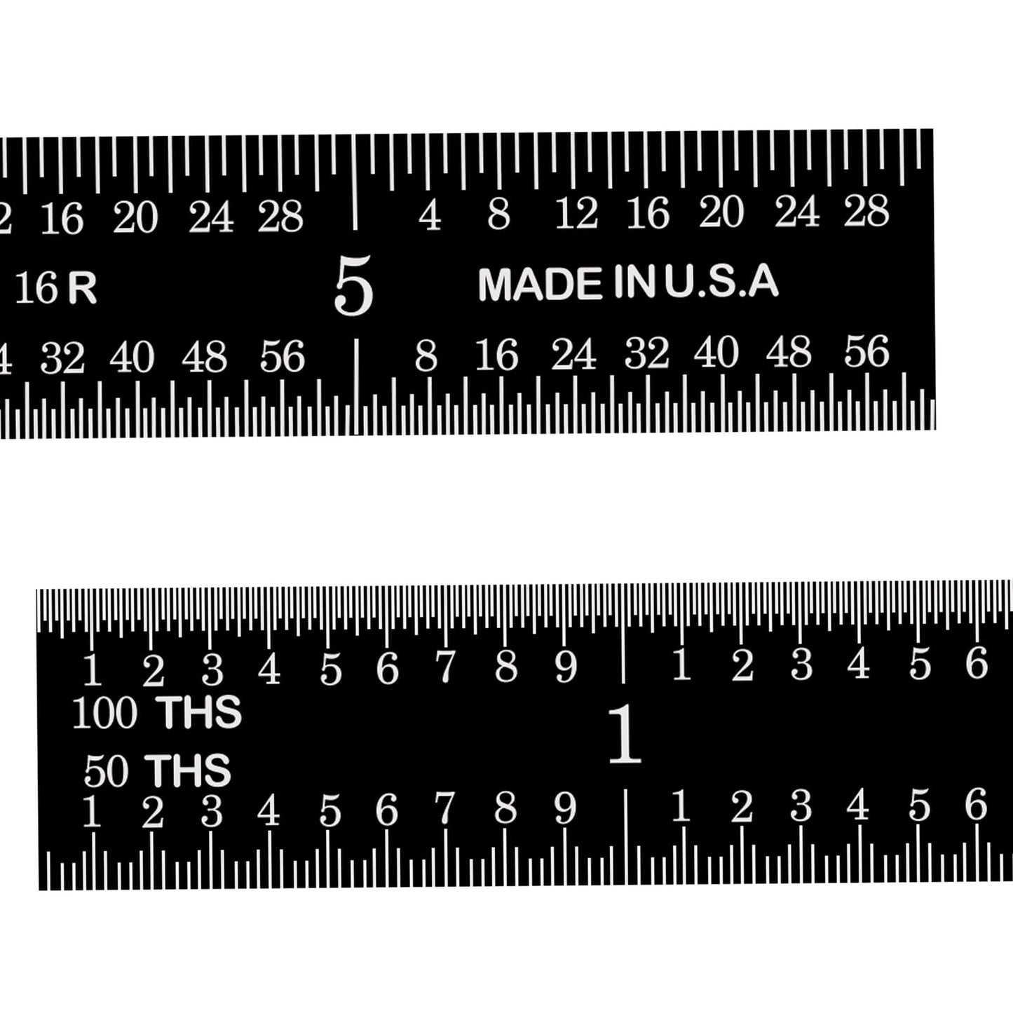 PEC Tools Stainless Steel Ruler Set (6"+12"), High-Contrast Machinist Ruler with Markings 1/32", 1/64", 1/50" and 1/100", Made in USA