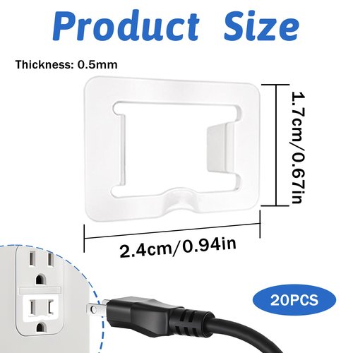BOHUIZ 20 Pcs 2 Prong Loose Outlet Plug Fix, Plastic Socket Outlet Tightener Insert Snug Plugs for Loose Outlets Ensure Secure Connection for Power Plug Compatible with Most Losing Outlets and Socket