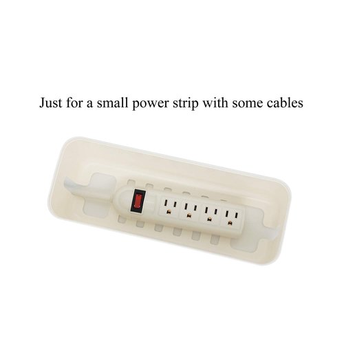 Changsuo Cable Management Box Small White, Extension Cord Organizer for Power Stripe Surge Protector Wire Management Concealer Cover Hider for Desktop Home Office Kitchen (White)