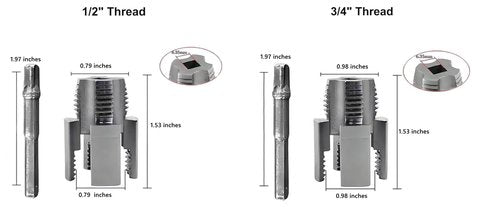 2pcs Integrated Internal and External Pipe Threading Tool, 1/2'' and 3/4'', Power Drill Compatible Dual-Function PVC and Plastic Pipe Threading Tool Kit, Water Pipe Heavy-Duty Threading Tool