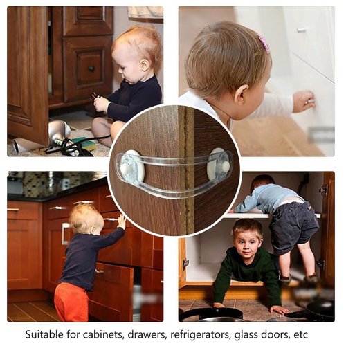 10X Child Baby Cupboard Cabinet Safety Lock Pet Proofing Door Drawer Fridge Kids (16.5cm-10pcs)