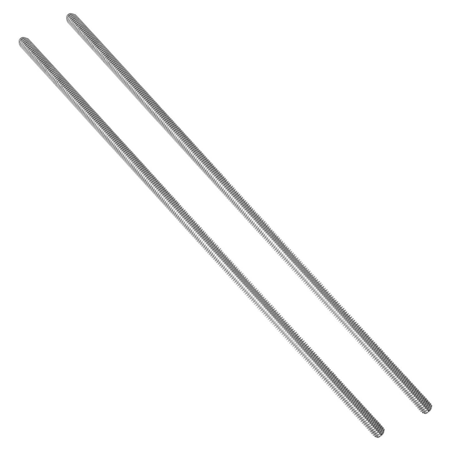 Qlvily 2 Packs 304 Stainless Steel 3/8"-16 Thread Fully Threaded Rods, 12" Length, Right Hand Threads