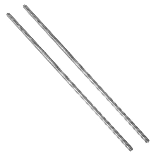 Qlvily 2 Packs 304 Stainless Steel 3/8"-16 Thread Fully Threaded Rods, 12" Length, Right Hand Threads