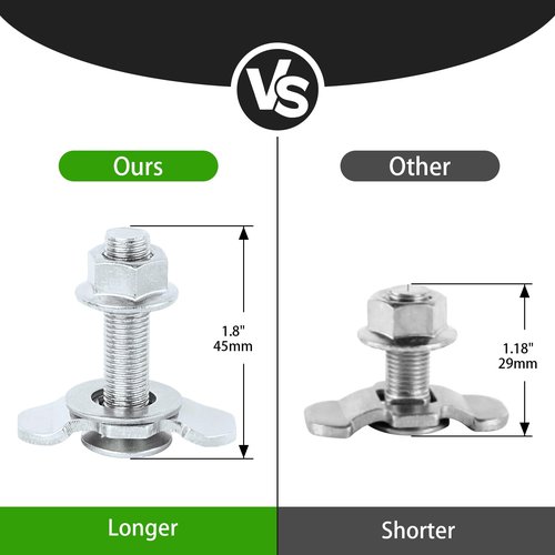 PALOZO L Track Threaded Stud Fittings L-Track Threaded Double Stud Lug Fitting Tie Down, Used with L Track Rails for Truck Bed or Trailer Cargo Control, Pack of 10, Sliver