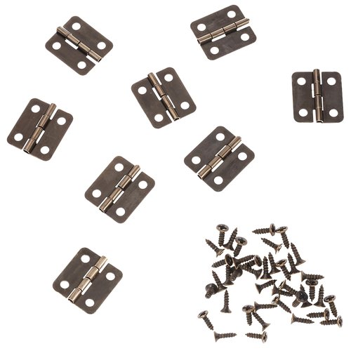 18 x16mm Folding Butt 10 Pcs Antique Bronze Hinge Mini Hinges 180 Degree Rotation Hinges with Screws Miniature Tools for Wooden DIY Crafts Wooden Jewelry Box Jewelry Box Cabinet Decorative