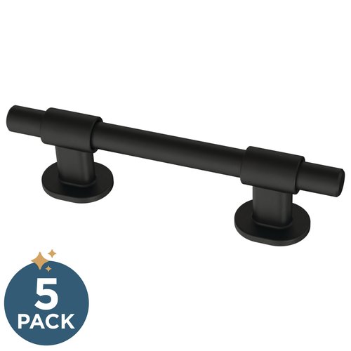 Franklin Brass Adjusta-Pull Francisco (5-Pack) Adjustable Drawer Pulls/Cabinet Handles 1-3/8" to 4" Hole Center Matte Black Hardware Kitchen Door, Drawers, Dressers, Furniture P44364-FB-B
