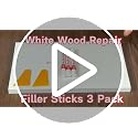 SMAPHY White Wood Filler Sticks 3 Pack - Nail Holes & Baseboards Repair - No Sanding Needed