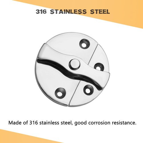 DIALESHU Heavy Duty Marine Boat Door Catch Latch 316 Stainless Steel, 1.69" (43 mm) Hatch Round Turn Button Twist Catch Latch with Screws(2-Pack)