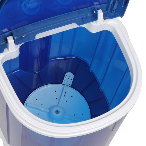 ZENY Portable Mini Washing Machine 8 lbs Washing Capacity Semi-Automatic Compact Washer Spinner Small Cloth Washer Laundry Appliances for Apartment, RV, Camping, Single Translucent Tub Blue