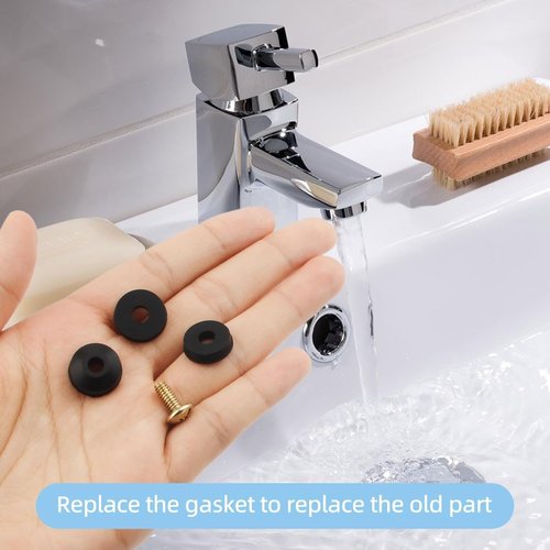 48PCS Outdoor Faucet Repair kit Water Hose Gasket Rings Faucet Washer Kit with Flat and Beveled Washers and Brass Screws for Faucet Hose Spigot Plumbing Seal Repair Universal Rubber Washers (48Pcs)