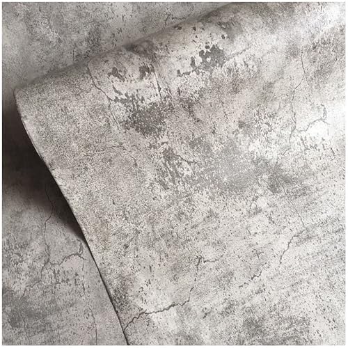 BAYYA Gray Concrete Peel and Stick Wallpaper 15.8" x 354" - Waterproof Self-Adhesive Wall Covering for DIY Furniture & Wall Renovation
