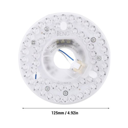 Oreilet 4.92in LED Ceiling Fan Light Replacement, 18W Round Ceiling Fan Light Panel with 3CCT 3000K 4000K 6000K, 3 Color Dimmable, Light Engine Retrofit Kit for CeilingFlush (120V)