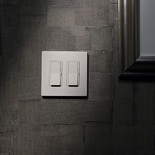 Lutron Claro 2-Gang Satin Light Switch Cover Plate - Snow, 1 Pack