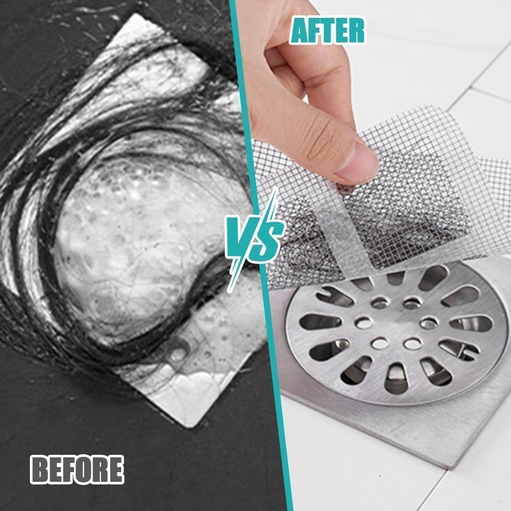 Disposable Floor Drain Sticker, Disposable Hair Drain Stickers, Sink Drain Strainer Screen Catcher （50Pcs）