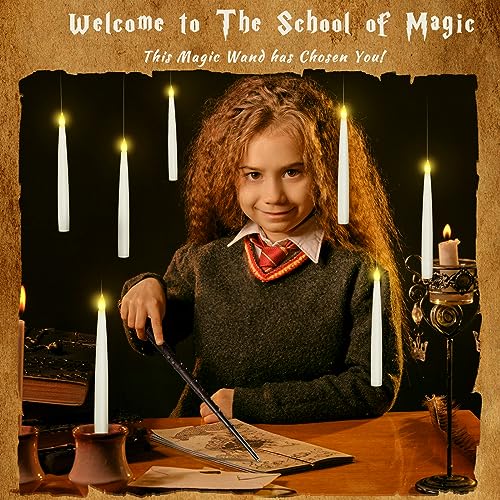 Boribim 20PCS Flameless Floating Candles with Wand Remote for Halloween Decor