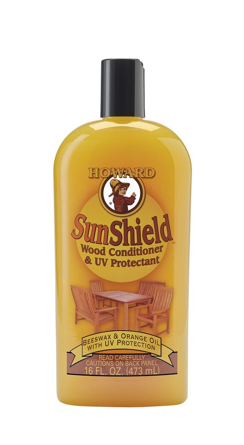 Howard Products SunShield Beeswax Furniture Polish - Outdoor Furniture Wax, Yellow Polish and Protection for Wood, 16 Fl Oz, Pack of 1