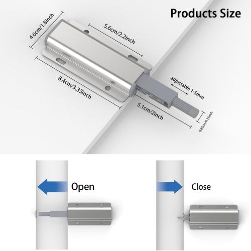 Push to Open Door Latch,Cabinet Door 6 Pack Magnetic Cabinet Push Open Latch,Heavy Duty Closure Touch Latch Hardware for Magnetic Touch Latches for Cabinet Drawer Wardrobe Kitchen Door ﻿