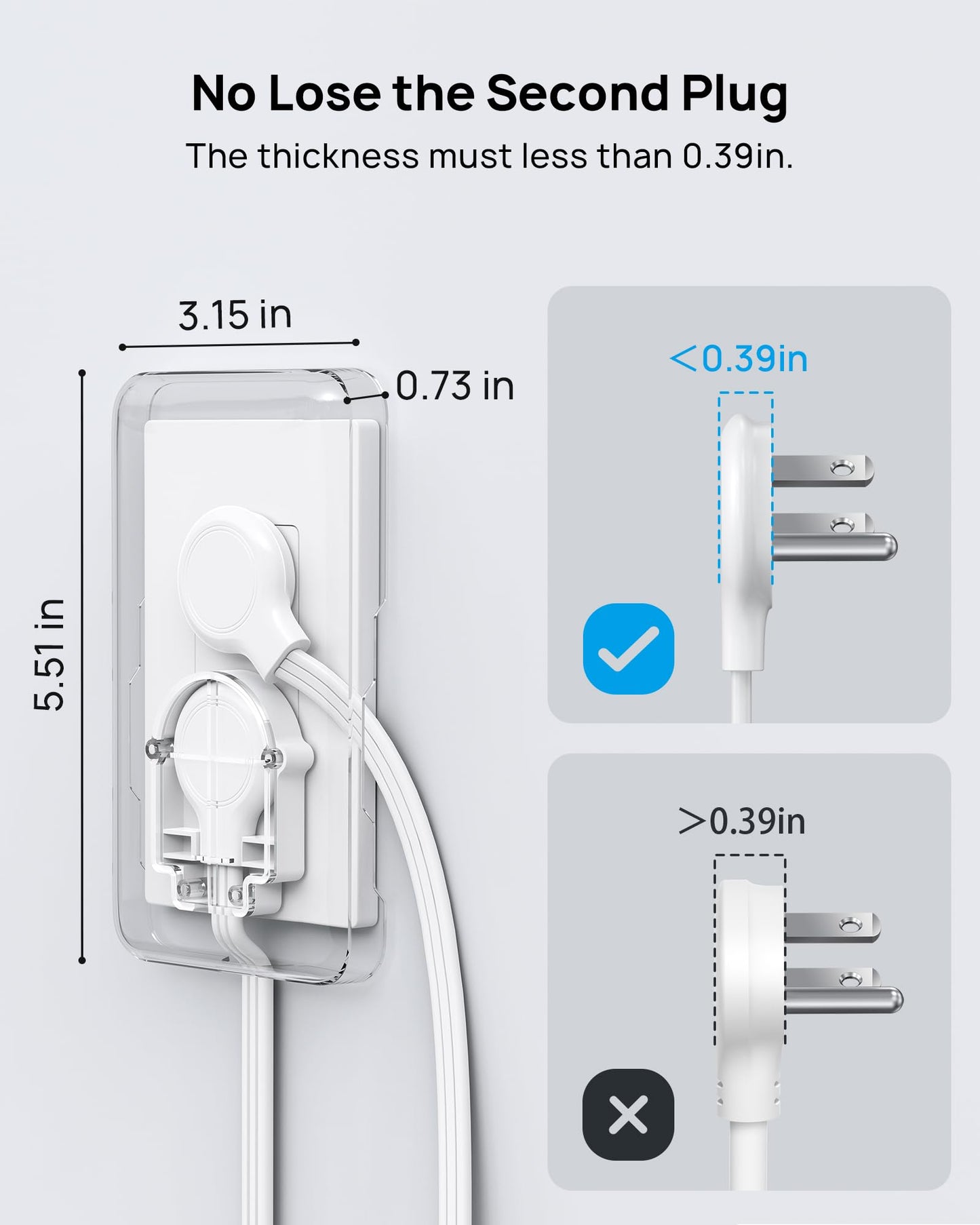 TROND Flat Outlet Cover Extender - 6FT Flat Extension Cord with 8 Outlet and 4 USB, Ultra-Thin Power Strip Cord Concealer with 1700 Surge Protector, Idea for Home Improvement to Hide TV Messy Cord