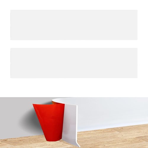 GALOFAY 2 Pack Silicone Door Kick Plate 36 inches, Self Adhesive Flexible Rubber Tape Stick On Scratches Protector Plates, Suitable for 32"-36" Doors,6"x 36" White