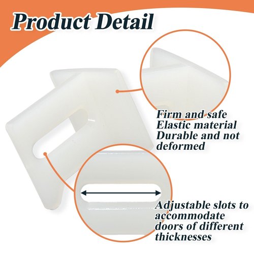 Generic 10 Pcs N7015 Plastic Door Bottom Guide Kits Replacement, 5 Sets, White