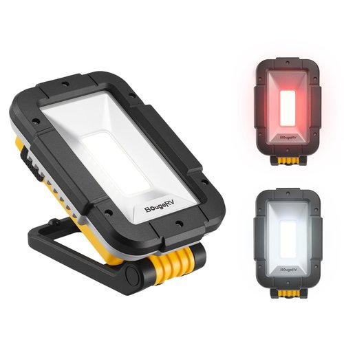 BougeRV Work Light, 1500 Lumens Rechargeable Light, Magnetic Flashlight, Portable LED Lighting, 180° Rotate Job Site Lighting for Car Repairing, Camping, Outdoor, and Emergency Use (Model: WL01 PRO)