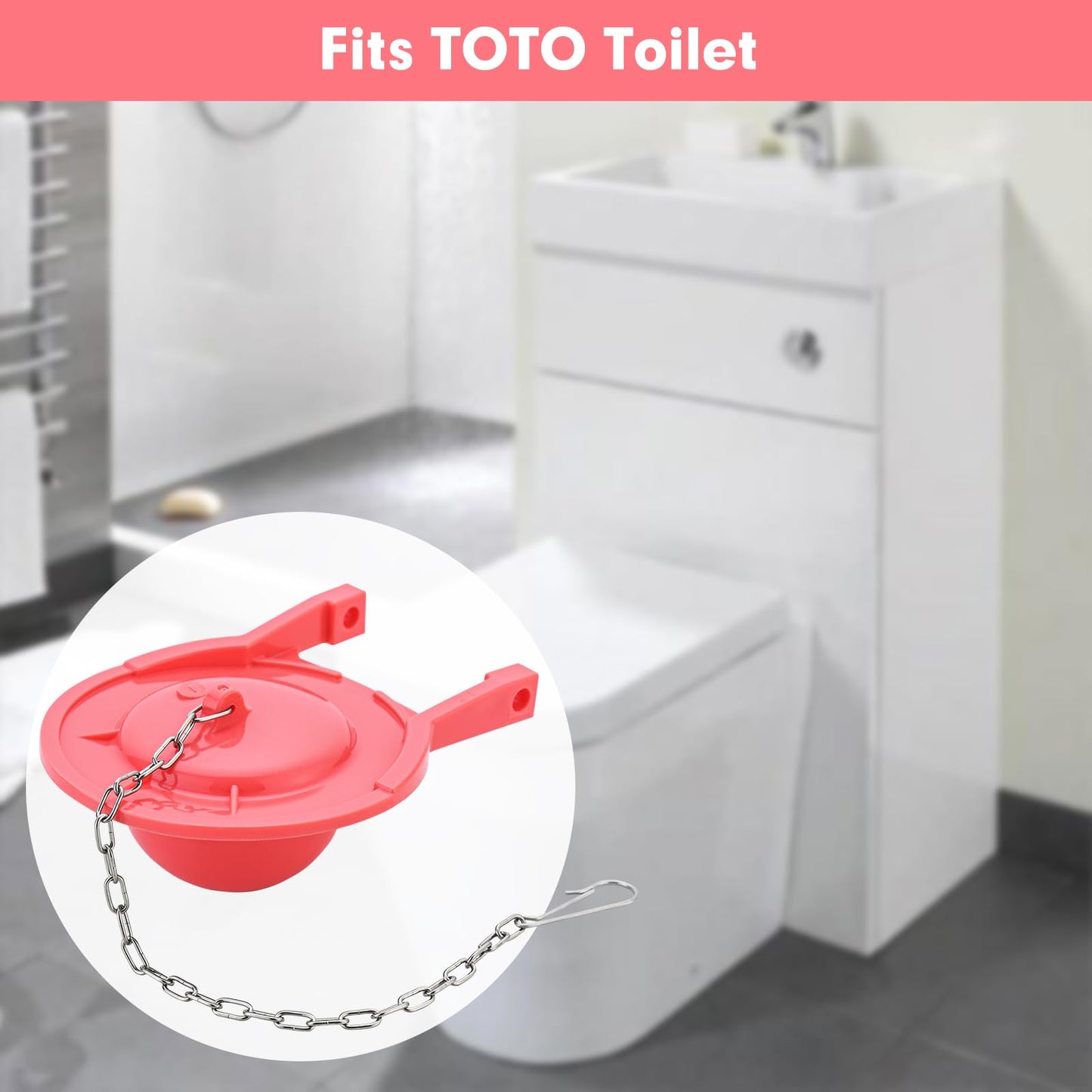 3 Inch Toilet Flapper Replacement,Toilet Tank Plug Flapper Kit for TOTO Flapper Model G-Max, THU138S, THU175S and THU331S,Rubber Toilet Flapper Replacement Kit,Easy to Install