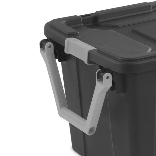 40-Gallon Wheeled Plastic Storage Bin – Extra Large Container with Handle, Gray, 2-Pack