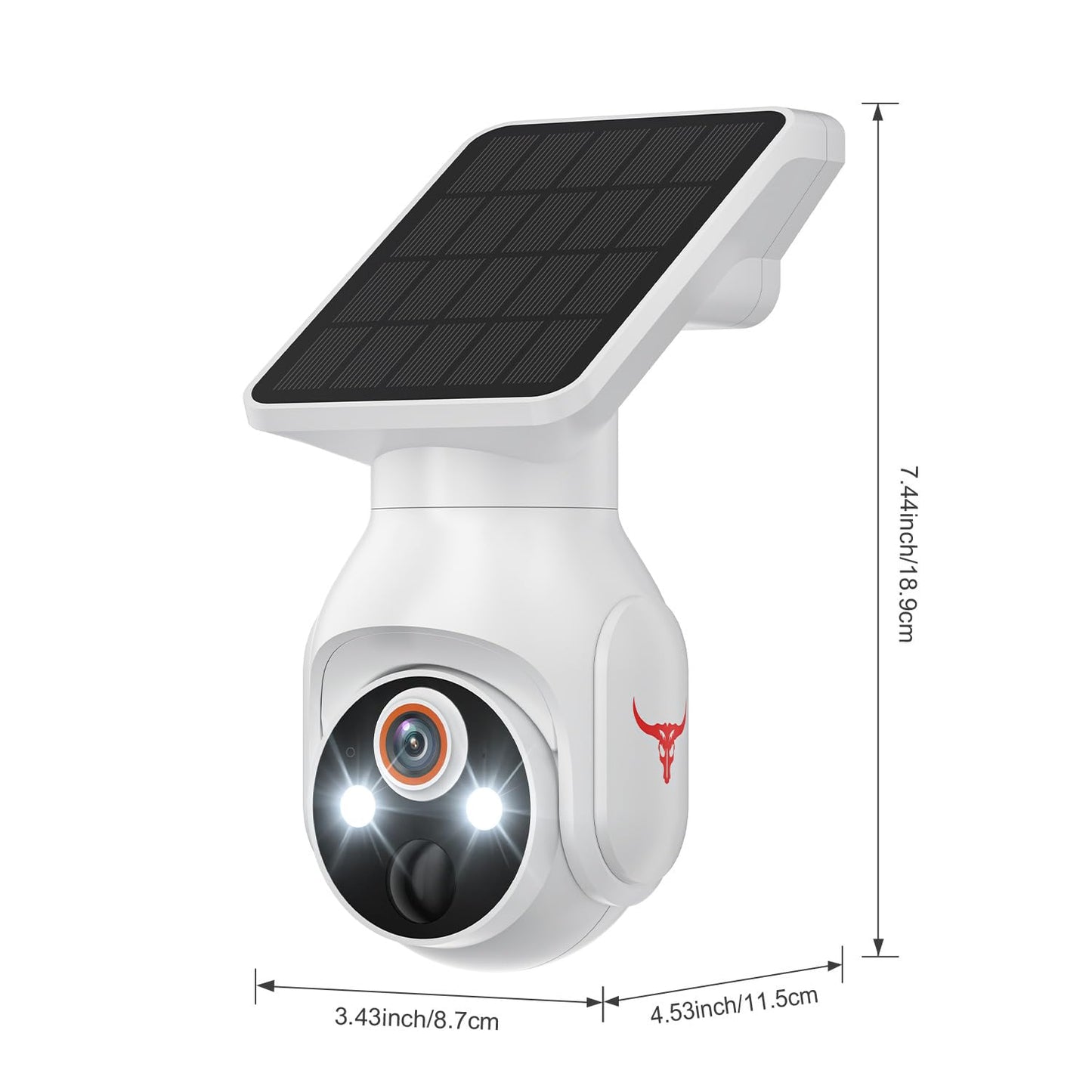 MeshSear 1080P Solar Security Cameras Wireless Outdoor, 360° View Pan/Tilt, Color Night Vision, Easy to Install, Real-Time Alerts, 2-Way Audio, Cloud Storage (Sold Separately), 2.4Ghz Wi-Fi Only