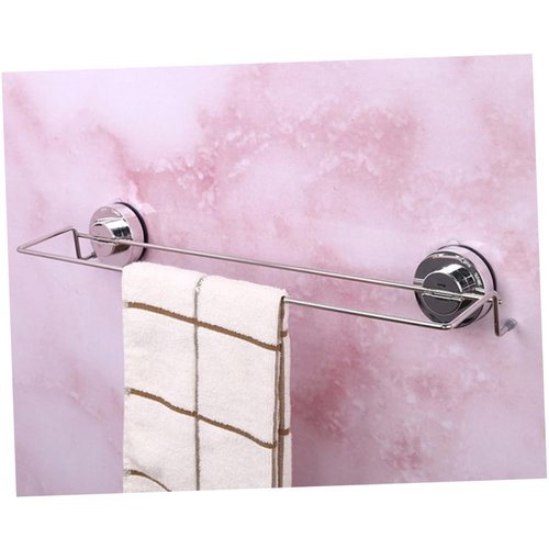 HOLIDYOYO Suction Cup Double Towel Rack Tool Stainless Steel Bathroom Towel Bar Modern Design for Easy Installation No Drilling Required for Bathroom Accessories and Storage