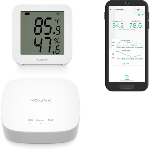 YoLink X3 version Temperature & Humidity Sensor, Supports App Real-Time Data Refresh, Alexa, IFTTT, Home Assistant Integration - YoLink Hub Included