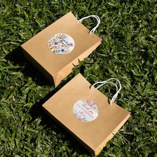 Pack 90 Pcs Wildflower Floral Celebrating with Me Stickers for Party Favors Toddlers Thank You Labels Birthday Supplies Cute Aesthetic Sticker Round Waterproof Vinyl Decals Bulk