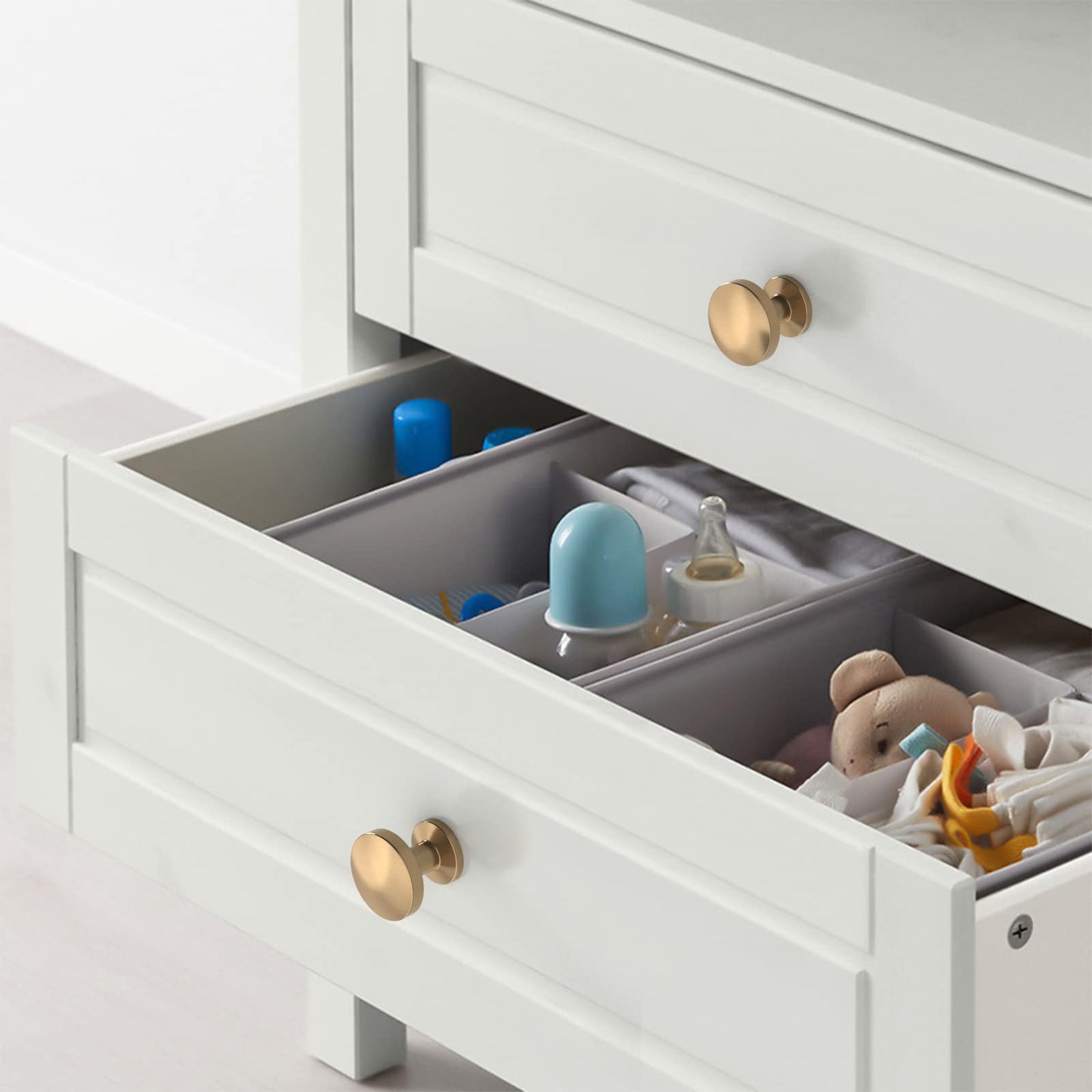 Asidrama 10 Pack Champagne Bronze Kitchen Cabinet Knobs - Dresser & Drawer Knobs - Zinc Finish