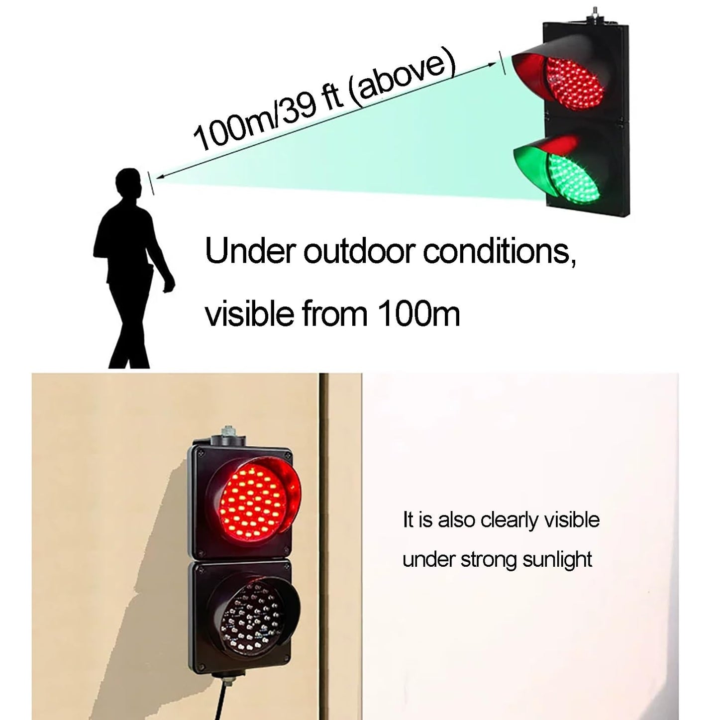 GQMYCDM 2 Red/Green LED Loading Dock Traffic Lights for Mounting Inside and Outside, Industrial Signal Lamp for Wall, with Control Switch, Plug & Play